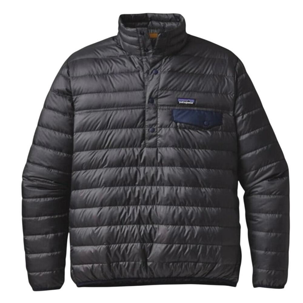 Patagonia Men's Down Snap-T Pullover in Forge Grey